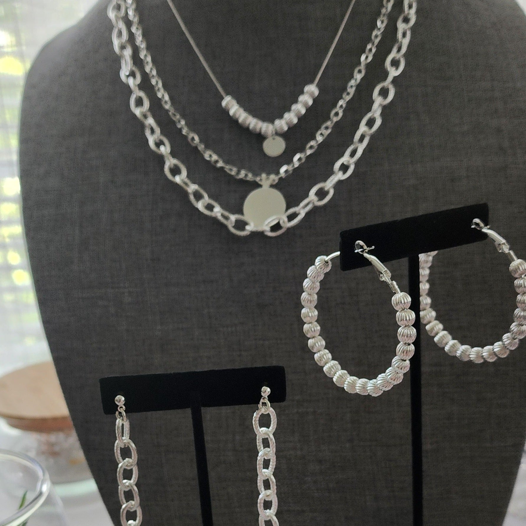 3 Layered Silver Multi Chain Necklace Bougiest Babe