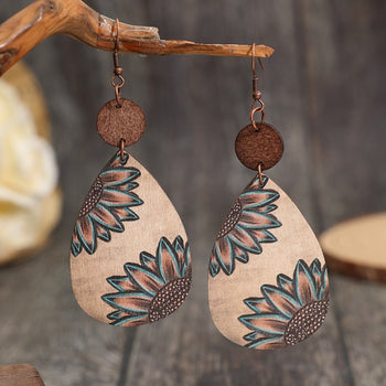 Wooden Iron Hook Dangle Earrings Trendsi