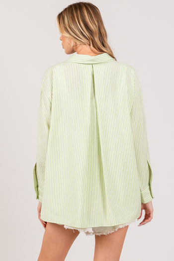 SAGE + FIG Striped Button Up Long Sleeve Shirt Trendsi