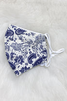 Paisley Fabric Mask in White Ellisonyoung.com