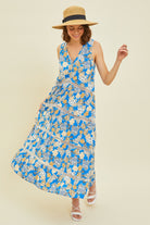 HEYSON Full Size Printed Crochet Trim Maxi Dress Trendsi