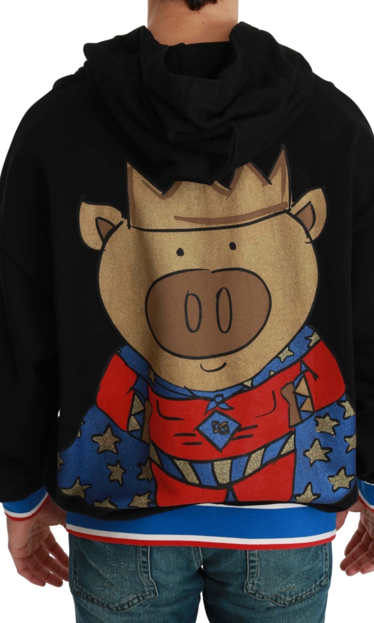 Dolce & Gabbana Black Sweater Pig of the Year Hooded GENUINE AUTHENTIC BRAND LLC