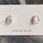 Teardrop Sterling Silver Stud Earrings Ellisonyoung.com