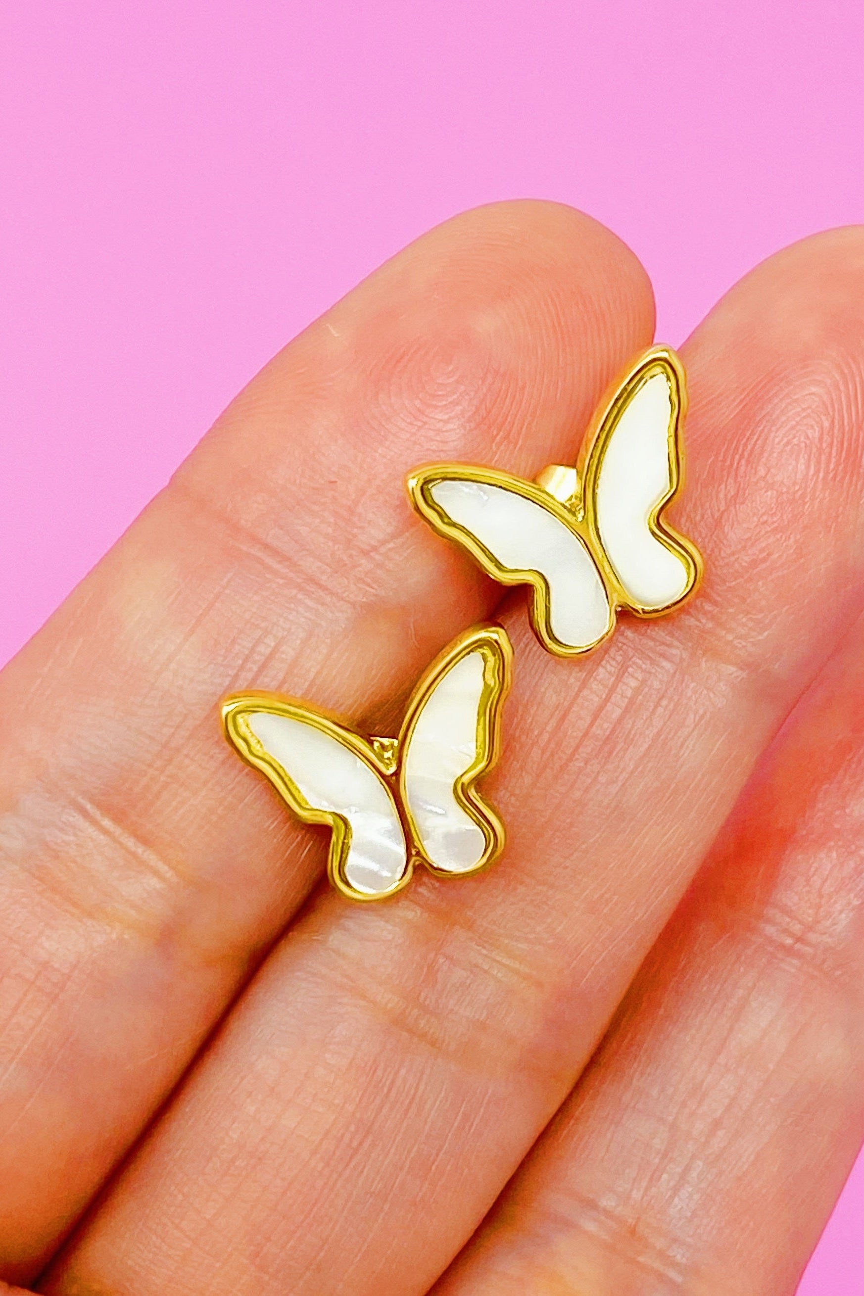 Golden Shell Butterfly Earrings Ellisonyoung.com