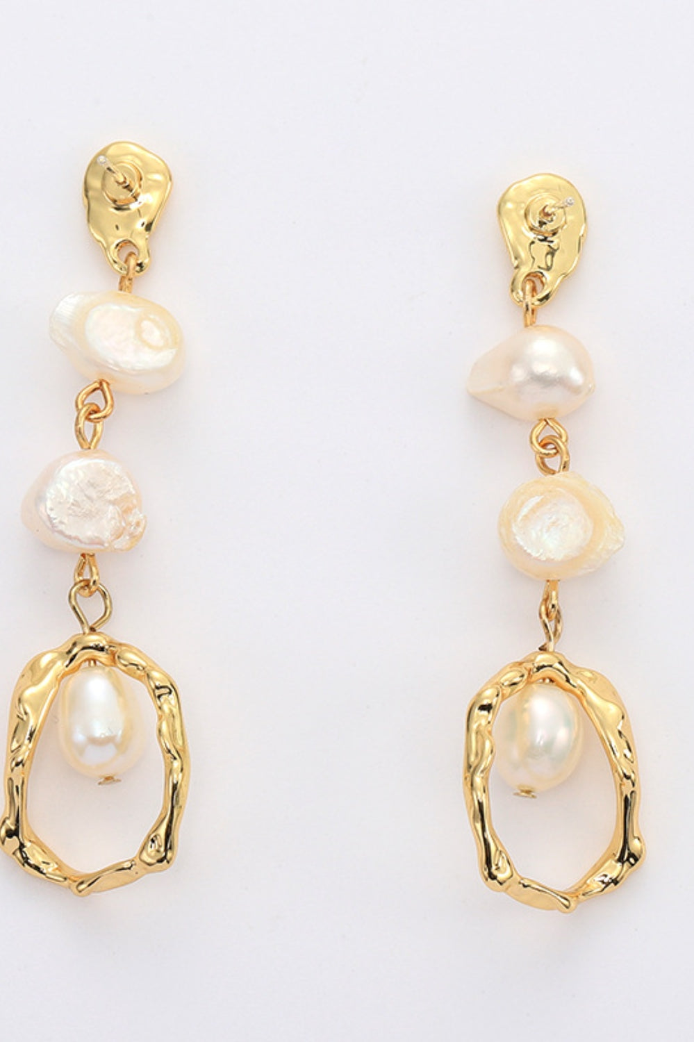 Gold-Plated Freshwater Pearl Earrings Trendsi