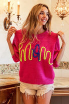 BiBi MOM Contrast Round Neck Sweater Trendsi