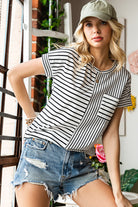 Striped Round Neck Short Sleeve Tee Casual Chic Boutique