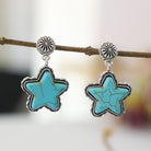 Artificial Turquoise Alloy Star Earrings Trendsi