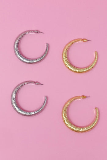 Textured Daily Hoop Earrings Ellisonyoung.com