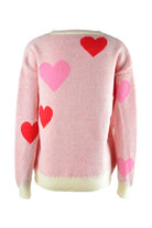 Heart Round Neck Droppped Shoulder Sweater Trendsi