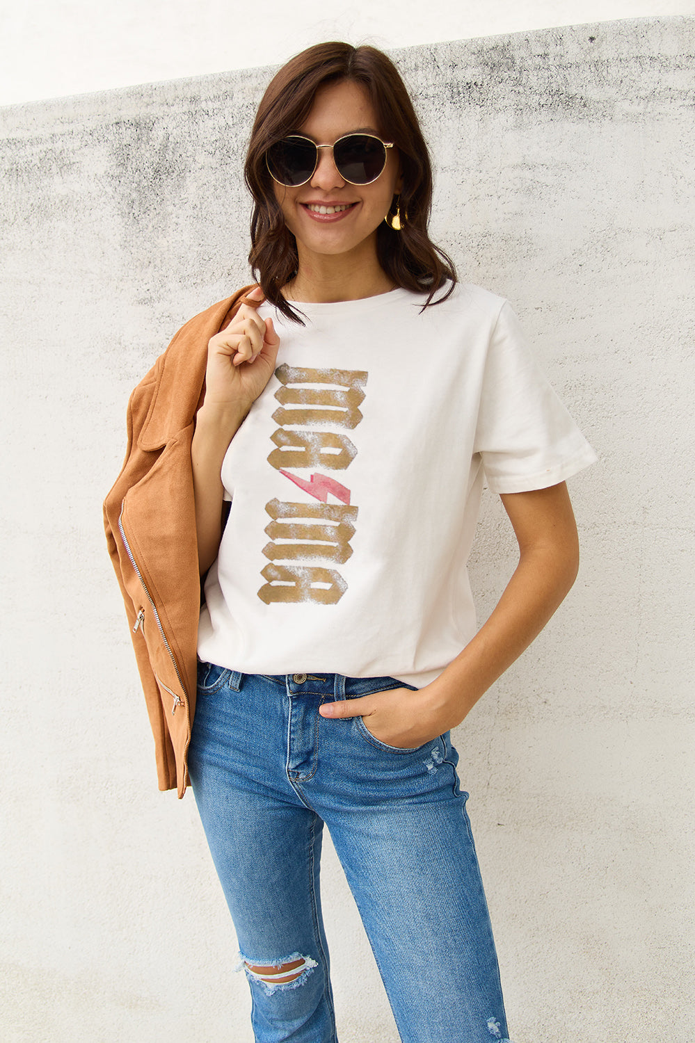 Simply Love Full Size MAMA Short Sleeve T-Shirt Trendsi