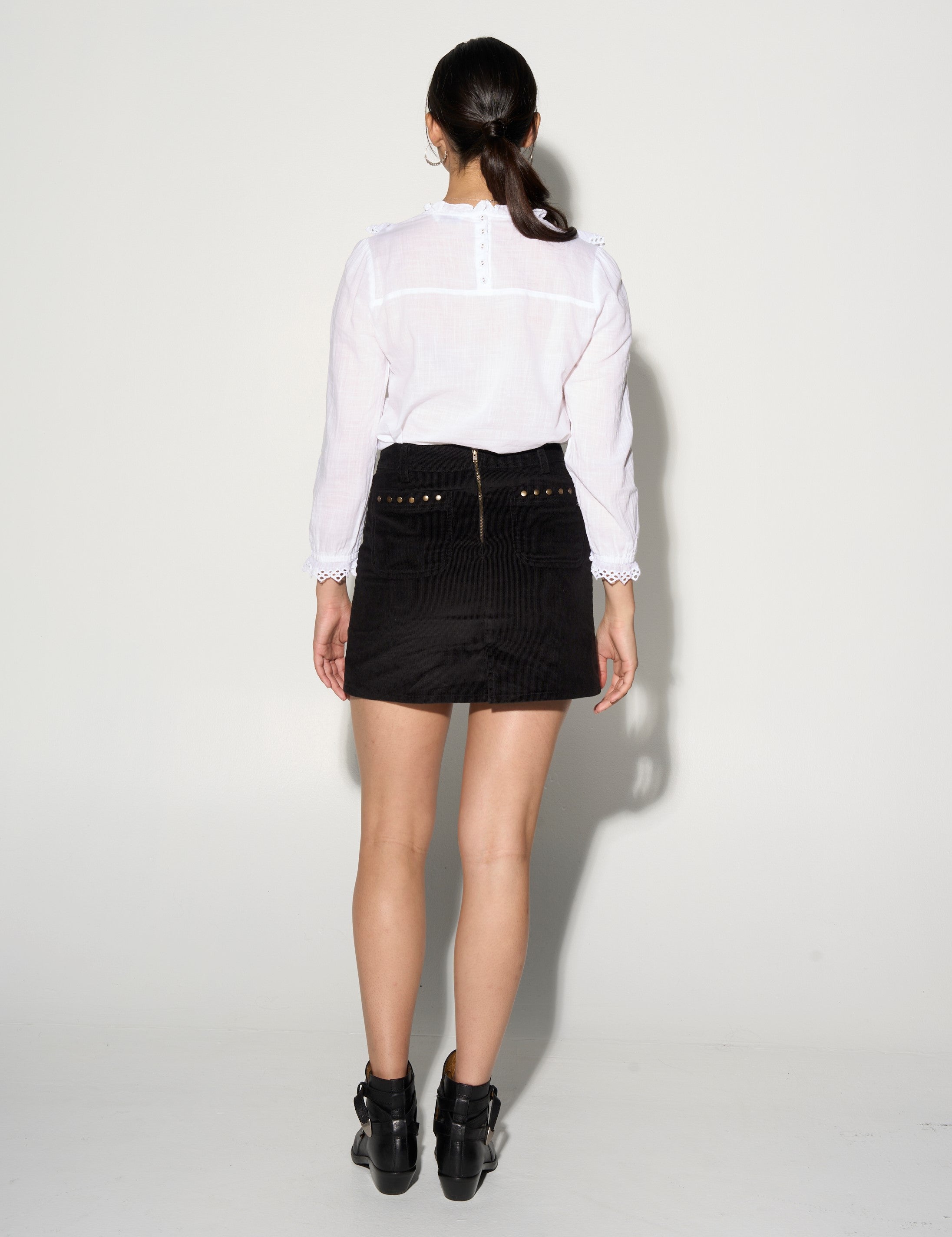 CLEMENCE pintucked Blouse with ruffles GILD