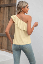 Eyelet One-Shoulder Tank Trendsi