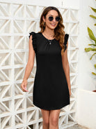 Ruffled Round Neck Mini Dress Trendsi