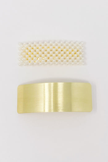 Golden Pearl Hair Barrette Set Ellisonyoung.com