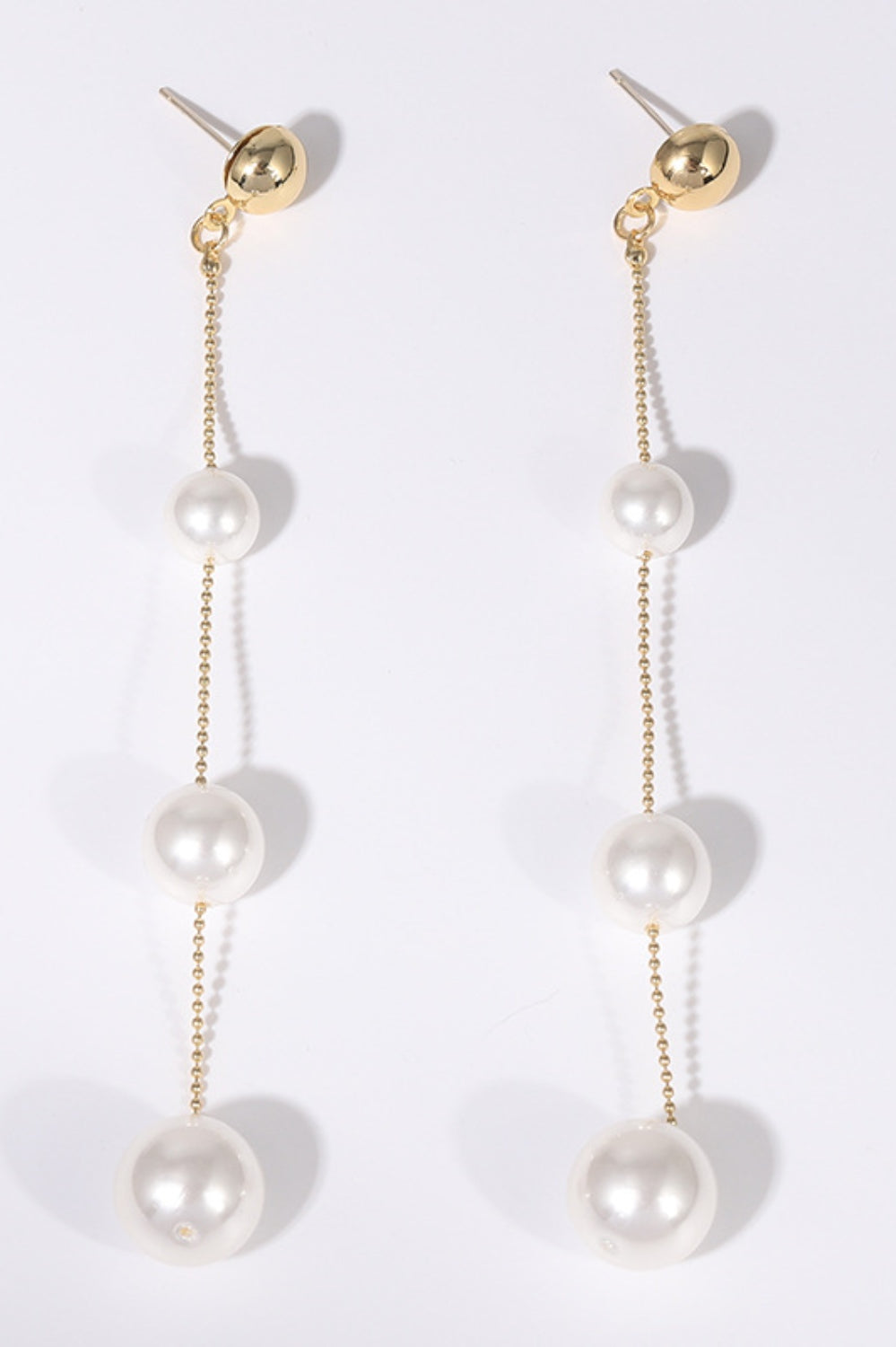 Gold-Plated Pearl Bar Earrings Trendsi