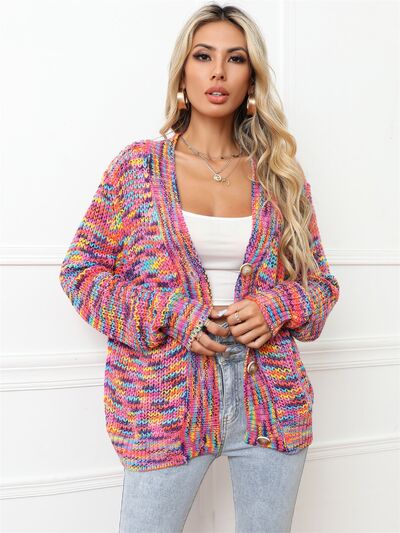 Button Up Dropped Shoulder Cardigan Trendsi