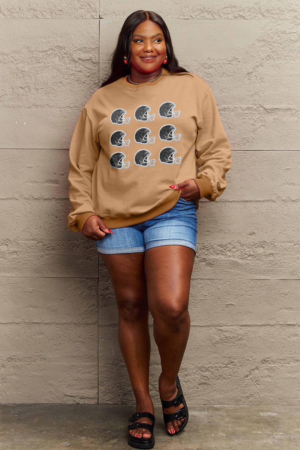 Simply Love Full Size Graphic Round Neck Sweatshirt Trendsi