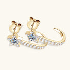 925 Sterling Silver Moissanite Star Earrings Trendsi