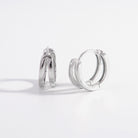 925 Sterling Silver Inlaid Zircon Huggie Earrings Trendsi