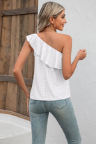 Eyelet One-Shoulder Tank Trendsi