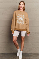 Simply Love Full Size POSITIVE ENERGY Graphic Sweatshirt Trendsi