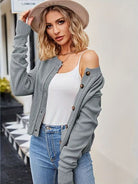 Button Up Dropped Shoulder Cardigan Trendsi