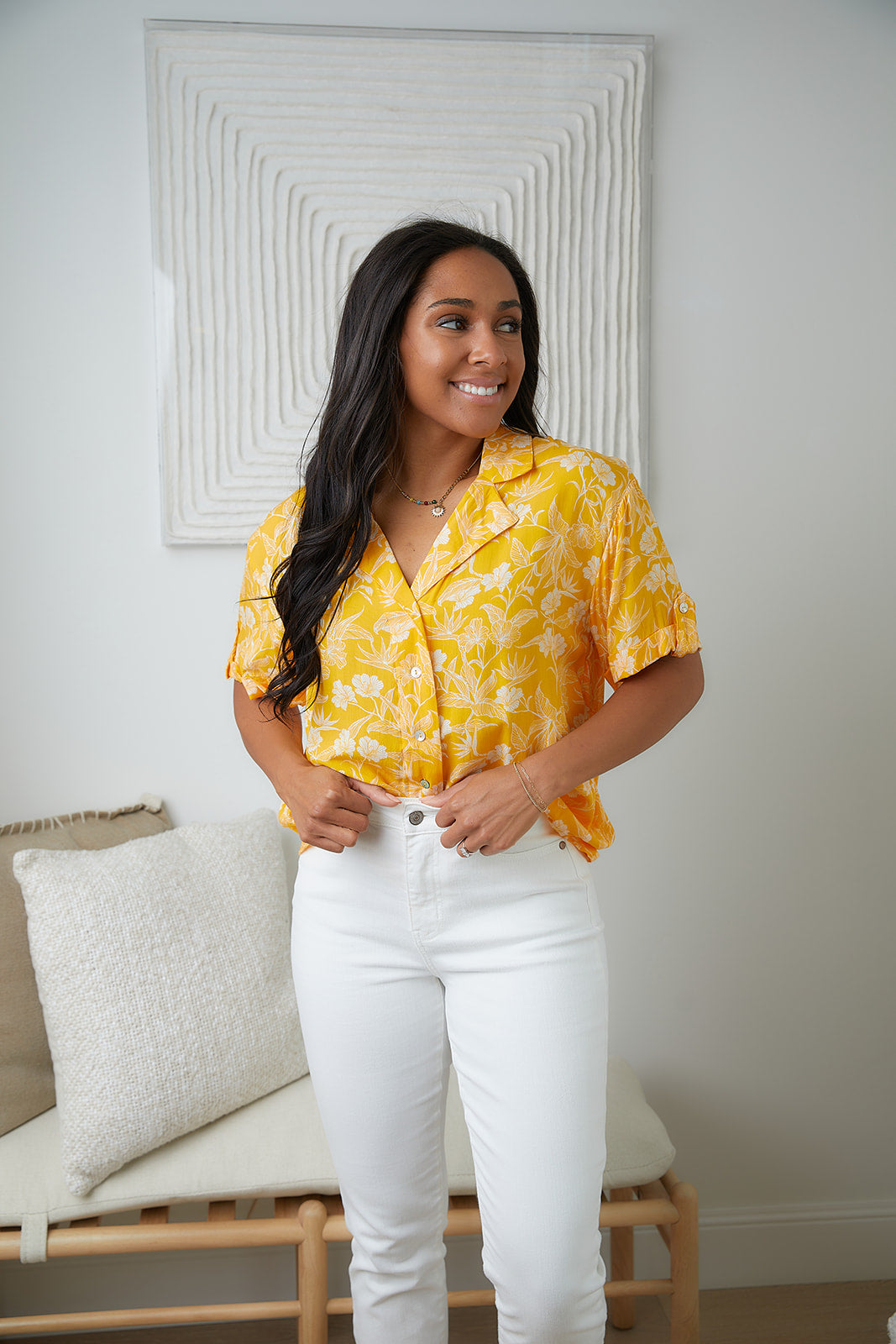 Clementine Floral Button Up Blouse Ave Shops