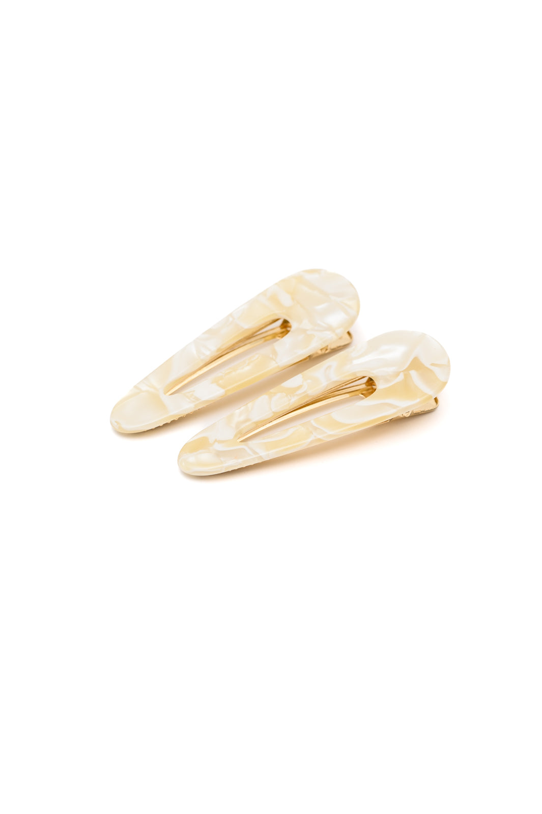 2 Pack Teardrop Hair Clip in Gold Shell Ave Shops