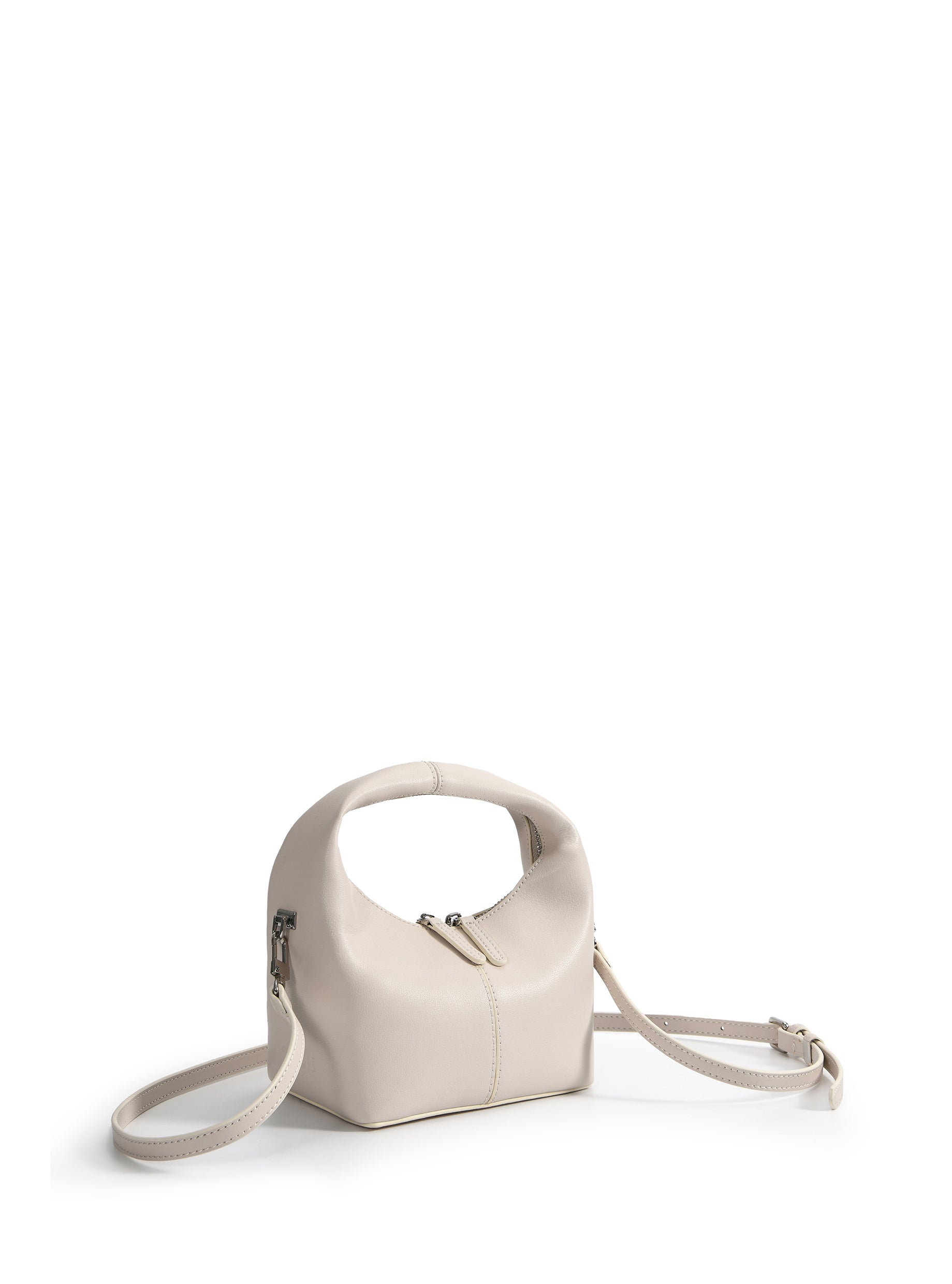 Rebecca Small Cutie Leather Bag, White Bob Oré