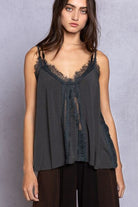 POL Lace Detail V-Neck Cami Trendsi