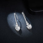 5.44 Carat 925 Sterling Silver Moissanite Heart Drop Earrings Trendsi