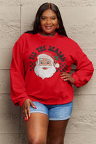 Simply Love Full Size Santa Graphic Long Sleeve Sweatshirt Trendsi