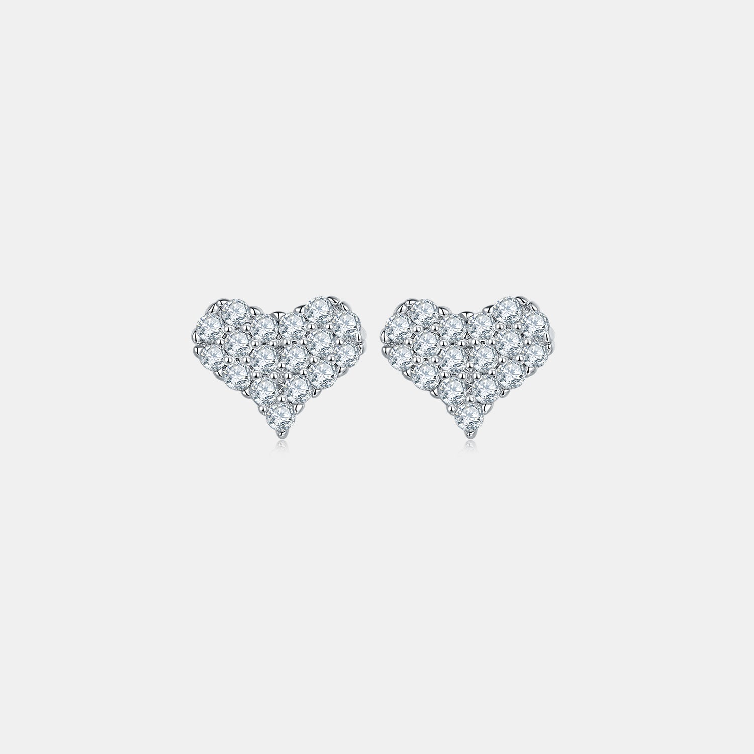 Moissanite 925 Sterling Silver Heart Stud Earrings Trendsi
