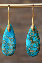 Handmade Teardrop Shape Natural Stone Dangle Earrings Trendsi