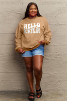 Simply Love Full Size HELLO PUMPKIN Graphic Sweatshirt Trendsi