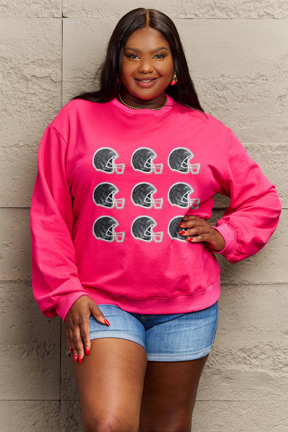 Simply Love Full Size Graphic Round Neck Sweatshirt Trendsi