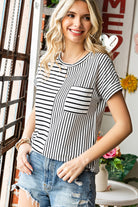 Striped Round Neck Short Sleeve Tee Casual Chic Boutique