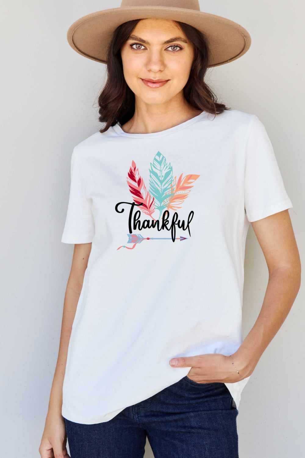 Simply Love Full Size THANKFUL Graphic T-Shirt Trendsi