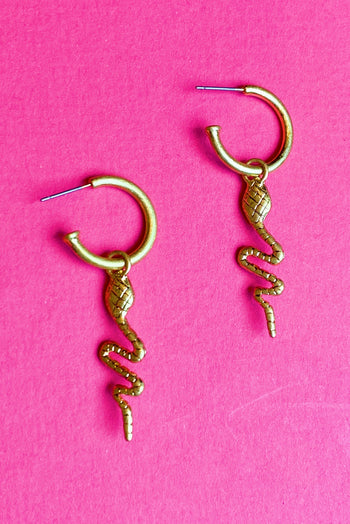 Viper Vibes Earrings, Gold Ellisonyoung.com