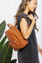 Certainly Chic Faux Leather Woven Backpack The Groovalution