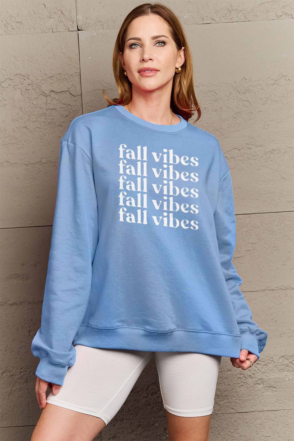 Simply Love Full Size FALL VIBES Graphic Sweatshirt Trendsi