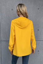 Zip Up Long Sleeve Hooded Watertight Jacket Trendsi