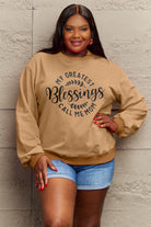 Simply Love Full Size MY GREATEST BLESSINGS CALL ME MOM Round Neck Sweatshirt Trendsi