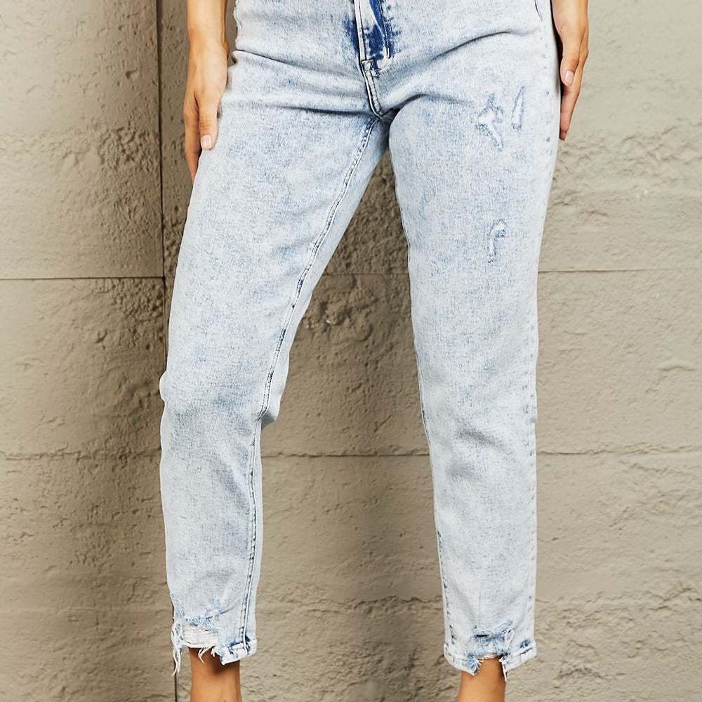 BAYEAS High Waisted Acid Wash Skinny Jeans Trendsi
