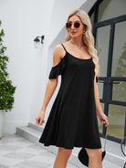 Ruffled Scoop Neck Mini Dress Trendsi