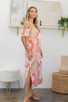 Sew In Love Full Size Printed Side Slit Midi Dress Trendsi