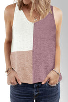 Color Block V-Neck Knit Vest Trendsi