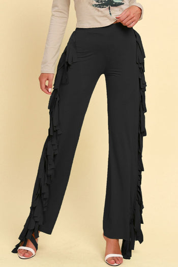 Fringe Trim Wide Leg Pants Trendsi