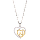 Mother and Child Pave Heart Pendant Necklace Nichestar